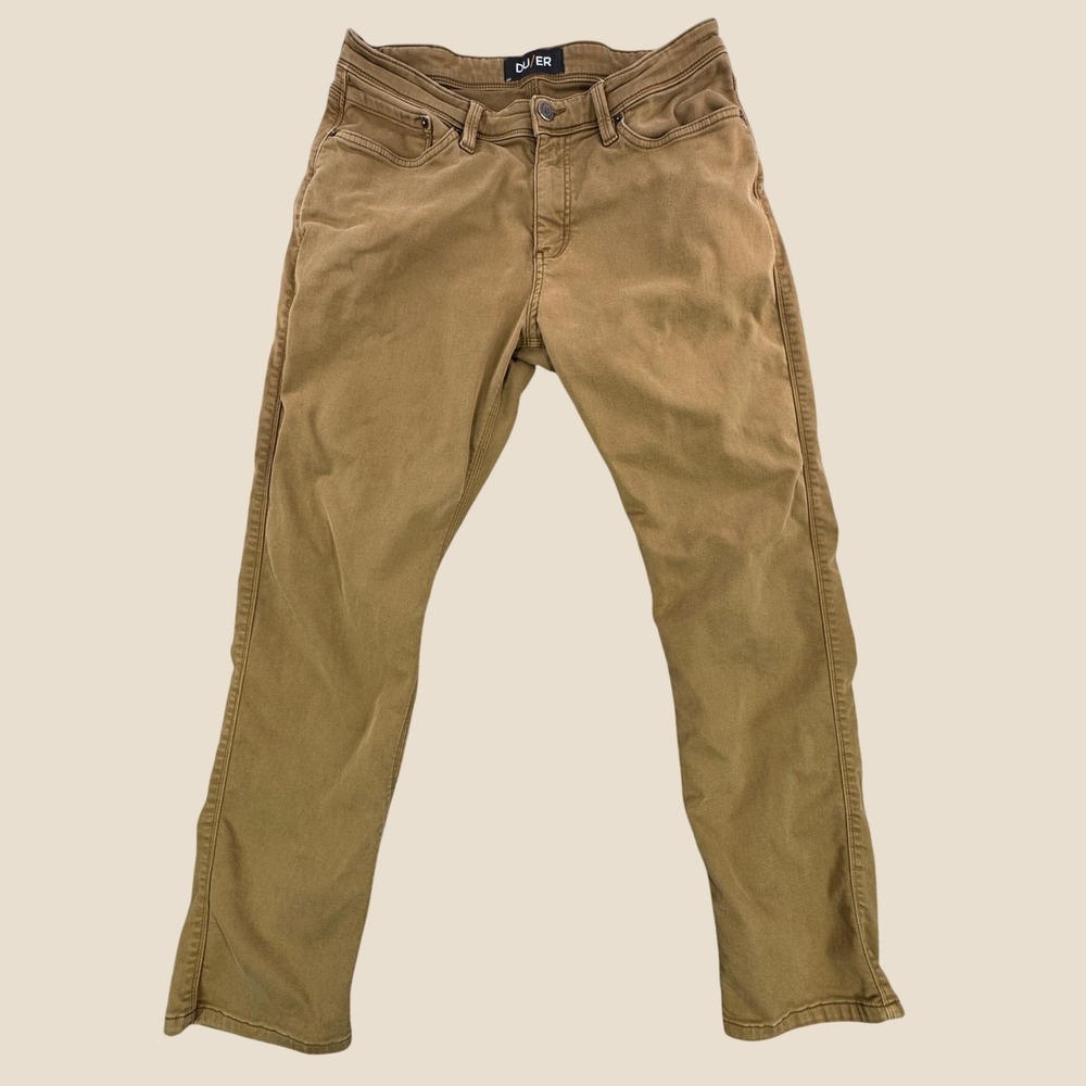 DU/ER No Sweat Relaxed Taper Pants Brown Tobacco 34x30 MFNR1002 Mens